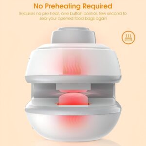 مانع تسرب وغلق الأكياس - 2 في 1 مانع تسرب وقاطع حراري صغير قابل لإعادة الشحن، طاقة 16 وات مع بطارية 300 مللي أمبير في الساعة، يغلق جميع أنواع الحقائب بإحكام - 9 سم × 4 سم-B0G446483D