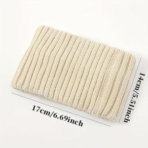 طوق رأس شتوي محبوك، وغطاء أذن سميك مضلع، ووشاح رقبة مقاوم للرياح مع مطاط، ووشاح ناعم ودافئ