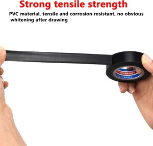 (قطعتان) شريط لحام عازل كهربائي مصنوع من البلاستيك، لفة واحدة بقياس 18 مم × 20 م - (أسود)