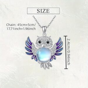 قلادة البومة الساحرة بحجر القمر-B0G648L1D5