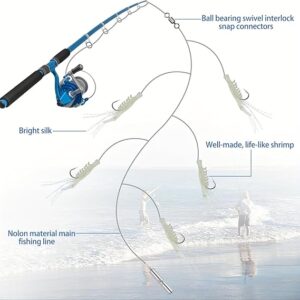 طُعم صيد روبيان مُضيء في الظلام، طُعم ناعم مُحاكي للصيد الليلي وصيد الأسماك في الجليد، 3 سم، طُعم واقعي ومرن، 50 قطعة