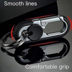 سلسلة مفاتيح للرجال مع خطاف من الفولاذ المقاوم للصدأ وحلقات تثبيت خارجية وأداة تسلق وحلقة مزدوجة لصيد الأسماك في السيارة وملحقات السيارة-B0G4JW148C