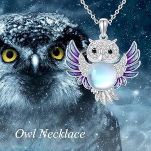 قلادة البومة الساحرة بحجر القمر-B0G648L1D5