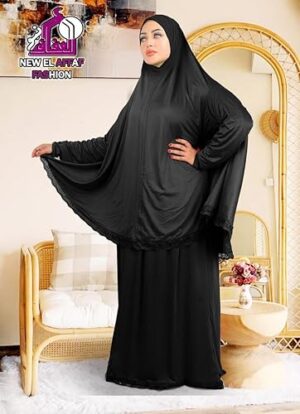 طقم صلاة أسدال، قطعتان، مصنوع من ألياف قطنية ناعمة الملمس،