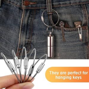 (10 قطع) كابل سلسلة مفاتيح سلكي قابل للفصل والتوصيل بقفل لولبي