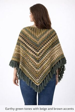 شال شتوي أنيق مزين بشراشيب أنيقة - قطعة دافئة وأنيقة واسعة للارتداء فوق الملابس