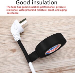 (قطعتان) شريط لحام عازل كهربائي مصنوع من البلاستيك، لفة واحدة بقياس 18 مم × 20 م - (أسود)