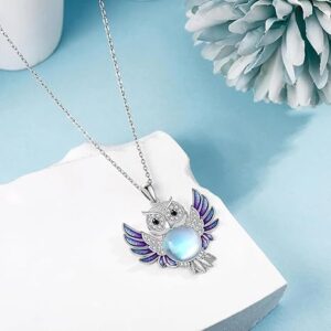 قلادة البومة الساحرة بحجر القمر-B0G648L1D5