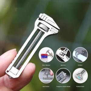 مفتاح ربط متعدد الوظائف صغير جدًا، أداة جيب شديدة التحمل مع فتاحة زجاجات