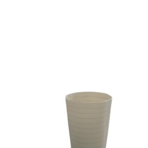 سلة مهملات متعددة الاستخدامات بتصميم فريد ذي ملمس مموج يندمج بسلاسة في أي غرفة، سواء تم استخدامها كسلة مهملات أنيقة أو وعاء زرع مزخرف. الطول 30 سم (بيج).