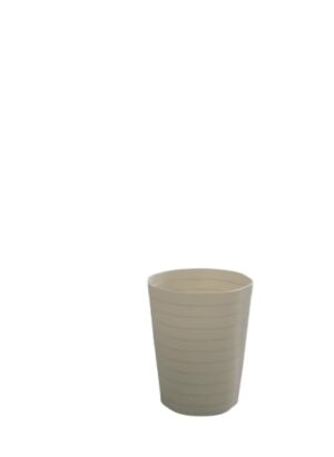 سلة مهملات متعددة الاستخدامات بتصميم فريد ذي ملمس مموج يندمج بسلاسة في أي غرفة، سواء تم استخدامها كسلة مهملات أنيقة أو وعاء زرع مزخرف. الطول 30 سم (بيج).