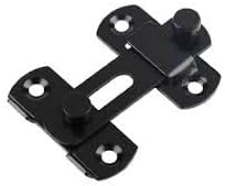 مزلاج قفل باب منزلق من الفولاذ المقاوم للصدأ، مزلاج من النوع A لتركيبات الخزائن المفصلية مع 4 براغي (أسود)