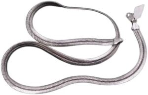 قلادة فضية بسلسلة للرجال والنساء - قلادة ثقيلة بسلسلة ثعبان للرجال والنساء - طول القلادة الفضية  50؛ 55؛60 سم