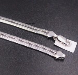 قلادة فضية بسلسلة للرجال والنساء - قلادة ثقيلة بسلسلة ثعبان للرجال والنساء - طول القلادة الفضية  50؛ 55؛60 سم