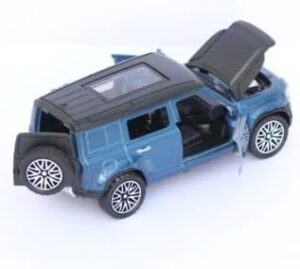 نموذج مصغر فاخر - أزرق داكن * أسود... سيارة مصبوبة مزخرفة لتزيين المنزل والمكتب - الحجم 12 سم × 4.5 سم