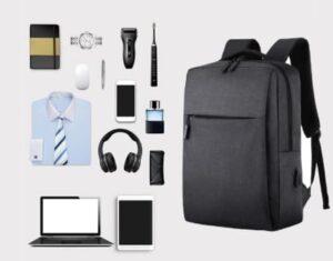 حقيبة ظهر للكمبيوتر المحمول للأعمال - تصميم أنيق وبسيط - 40×30 سم - حقيبة سفر مقاومة للماء للرجال والنساء - أسود