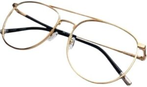 إطار نظارة معدني بدون عدسات (قطعة واحدة) - تصميم كلاسيكي خفيف الوزن انيق