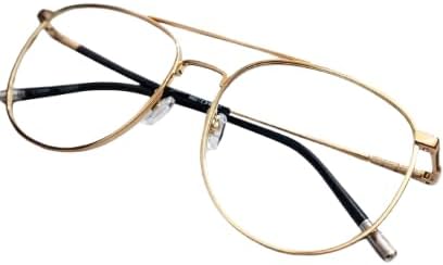 إطار نظارة معدني بدون عدسات (قطعة واحدة) - تصميم كلاسيكي خفيف الوزن انيق 1 إطار نظارة معدني بدون عدسات (قطعة واحدة) - تصميم كلاسيكي خفيف الوزن انيق