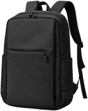 حقيبة ظهر للكمبيوتر المحمول للأعمال - تصميم أنيق وبسيط - 40×30 سم - حقيبة سفر مقاومة للماء للرجال والنساء - أسود