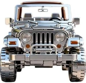 أحجية معدنية ثلاثية الأبعاد لسيارة جيب فضية مكشوفة للطرق الوعرة، نموذج تجميع مجسم، أحجية إبداعية يدوية الصنع للكبار