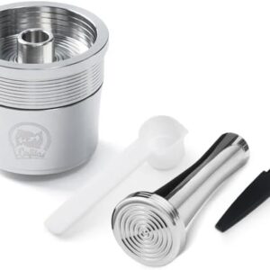 41N9pFDQfxL._AC_ كبسولة قهوة قابلة لإعادة الاستخدام متوافقة مع ماكينات ILLY-X7.1 و Y5، فلتر قابل لإعادة التعبئة من الفولاذ المقاوم للصدأ + مكبس
