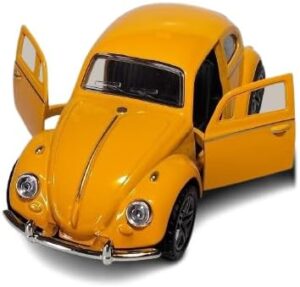 نموذج مصغر فاخر - سيارة صفراء مصبوبة للزينة، مناسبة للمنزل والمكتب - الحجم 11.5 سم × 4.5 سم