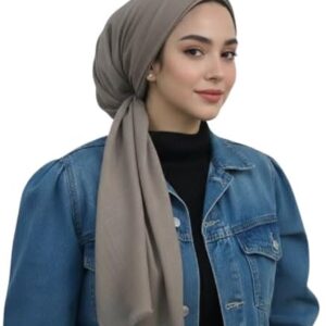 41SrR3QmX9L._AC_SX466_ وشاح مربع فاخر للنساء - حجاب وغطاء رأس ناعم الملمس كالكتان