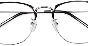 نظارات مضادة للضوء الأزرق، إطار معدني كلاسيكي، أسود وذهبي، حماية للعينين أثناء استخدام الكمبيوتر، للجنسين، عرض الإطار 140 مم