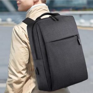 حقيبة ظهر للكمبيوتر المحمول للأعمال - تصميم أنيق وبسيط - 40×30 سم - حقيبة سفر مقاومة للماء للرجال والنساء - أسود