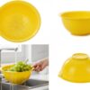 (4 قطع) طقم من 4 أوعية خلط متداخلة ملونة - أوعية مطبخ متعددة الاستخدامات قابلة للتكديس للتحضير والسلطة والوجبات الخفيفة - تصميم متين وموفر للمساحة - بنفسجي، أصفر، أخضر، وأحمر