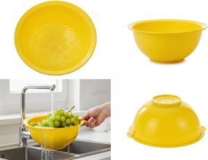 (4 قطع) طقم من 4 أوعية خلط متداخلة ملونة - أوعية مطبخ متعددة الاستخدامات قابلة للتكديس للتحضير والسلطة والوجبات الخفيفة - تصميم متين وموفر للمساحة - بنفسجي، أصفر، أخضر، وأحمر