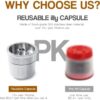 كبسولة قهوة قابلة لإعادة الاستخدام متوافقة مع ماكينات ILLY-X7.1 و Y5، فلتر قابل لإعادة التعبئة من الفولاذ المقاوم للصدأ + مكبس