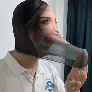 قناع وجه فائق الواقعية (قطعة واحدة) - قناع رأس كامل من قماش عالي الدقة مناسب للتنكر والهالوين والمقالب