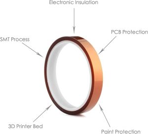 شريط بوليميد مقاوم للحرارة العالية - شريط كابتون احترافي للإلكترونيات واللحام والطباعة الحرارية والطباعة ثلاثية الأبعاد (10 مم)من(5مم) الى (40مم) 3