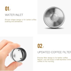 51S11Ow+prL._AC_SL1000_ كبسولة قهوة قابلة لإعادة الاستخدام متوافقة مع ماكينات ILLY-X7.1 و Y5، فلتر قابل لإعادة التعبئة من الفولاذ المقاوم للصدأ + مكبس