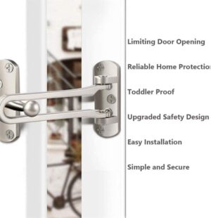قفل باب مضاد للسرقة للمنزل، مناسب لغرف النوم وغرف الأطفال، سلسلة أمان من الفولاذ المقاوم للصدأ،