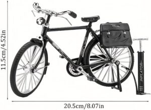 نموذج دراجة عتيقة صغيرة من سبيكة معدنية، مجسم دراجة كلاسيكية سوداء، زينة مكتبية، يتطلب تجميعًا يدويًا، هدية ديكور مكتبية للأصدقاء والزملاء والعائلة