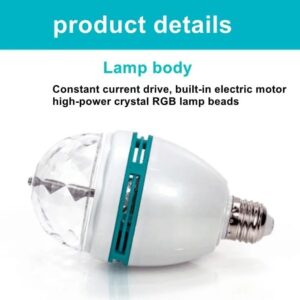 51fNf8SNUFL._AC_ مصباح مسرح كرة ديسكو دوار RGB E27، كرة سحرية كريستالية LED بمحرك مدمج 5 واط، 80 مم × 150 مم