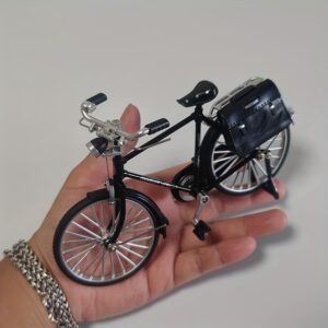نموذج دراجة عتيقة صغيرة من سبيكة معدنية، مجسم دراجة كلاسيكية سوداء، زينة مكتبية، يتطلب تجميعًا يدويًا، هدية ديكور مكتبية للأصدقاء والزملاء والعائلة