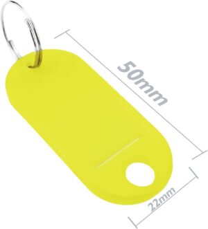 علب مفاتيح بلاستيكية مزودة بحلقات، متعددة الألوان، مع نافذة لكتابة اسم المستخدم عليها، مناسبة للمفاتيح، الأمتعة، أطواق الحيوانات الأليفة، حقائب الظهر، ألوان متنوعة، 10/25/50/100 قطعة (10 قطعة متنوعة)