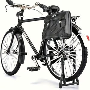 نموذج دراجة عتيقة صغيرة من سبيكة معدنية، مجسم دراجة كلاسيكية سوداء، زينة مكتبية، يتطلب تجميعًا يدويًا، هدية ديكور مكتبية للأصدقاء والزملاء والعائلة