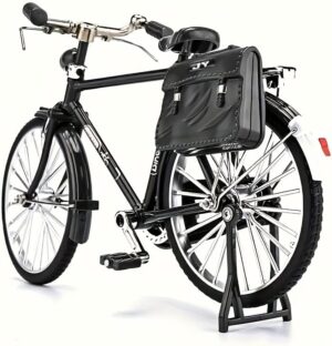 نموذج دراجة عتيقة صغيرة من سبيكة معدنية، مجسم دراجة كلاسيكية سوداء، زينة مكتبية، يتطلب تجميعًا يدويًا، هدية ديكور مكتبية للأصدقاء والزملاء والعائلة