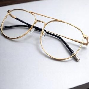 61YeFTbq1yL._AC_SY500_ إطار نظارة معدني بدون عدسات (قطعة واحدة) - تصميم كلاسيكي خفيف الوزن انيق
