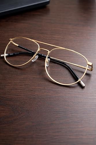 إطار نظارة معدني بدون عدسات (قطعة واحدة) - تصميم كلاسيكي خفيف الوزن انيق 2 إطار نظارة معدني أنيق بدون عدسات