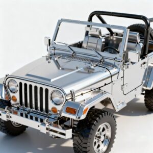 أحجية معدنية ثلاثية الأبعاد لسيارة جيب فضية مكشوفة للطرق الوعرة، نموذج تجميع مجسم، أحجية إبداعية يدوية الصنع للكبار