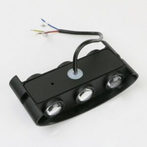 مصباح جداري عصري LED أسود دافئ بإضاءة دافئة 6 واط، برأسين، إضاءة علوية وسفلية، مناسب للحدائق، مقاس 16.5 × 7.5