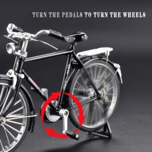 نموذج دراجة عتيقة صغيرة من سبيكة معدنية، مجسم دراجة كلاسيكية سوداء، زينة مكتبية، يتطلب تجميعًا يدويًا، هدية ديكور مكتبية للأصدقاء والزملاء والعائلة