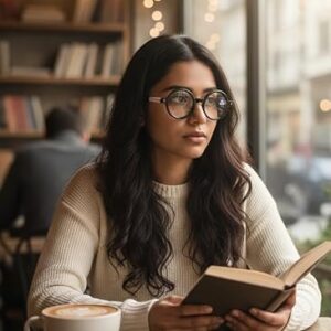 نظارات دائرية كلاسيكية - فلتر لحجب الضوء الأزرق - إطار أسود سميك مع أذرع بلون مغاير - نظارات عصرية للجنسين ونظارات كمبيوتر