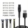 كابل شحن USB لماكينات حلاقة نوريلكو MG9520/50 MG7910/49 MG5910/49 PQ888 PQ889 S1112 S1118 QP2724/90 QP2834/70 S2313 X5000 S5831، سلك طاقة 5 فولت، طول 1 متر