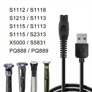 715mo+ZHs7L._AC_SL1500_ كابل شحن USB لماكينات حلاقة نوريلكو MG9520/50 MG7910/49 MG5910/49 PQ888 PQ889 S1112 S1118 QP2724/90 QP2834/70 S2313 X5000 S5831، سلك طاقة 5 فولت، طول 1 متر